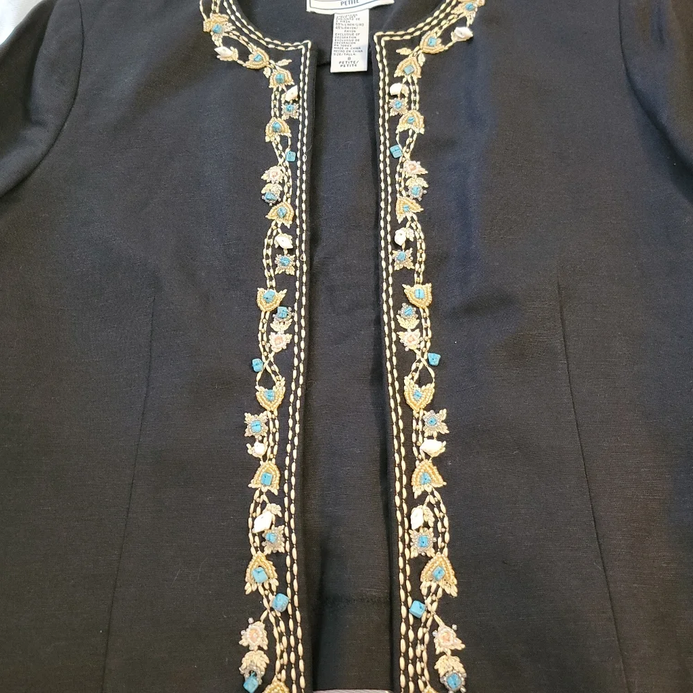 Jessica Howard VTG Black 2 Piece Maxi Dress Sz 8 Petite